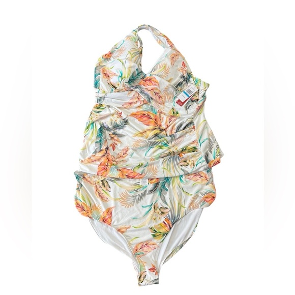 Jantzen Adjustable Strap V-Neck Tankini with Comfort Brief - Picture 7 of 10